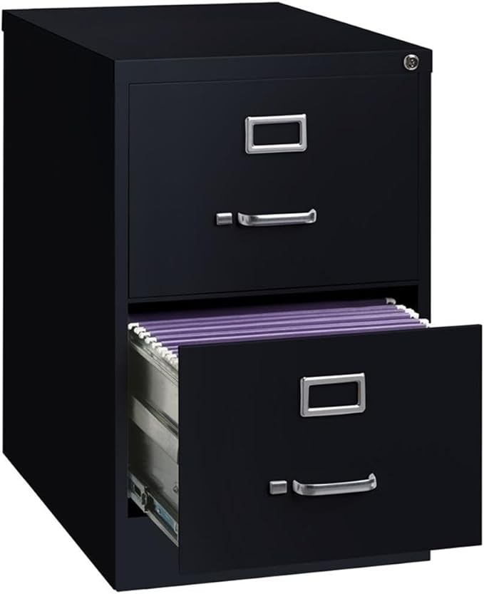Scranton & Co 25" 2-Drawer Metal Legal Width Vertical Filing Cabinet in Black