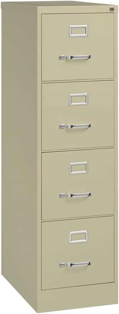 Pemberly Row Set of 6 4-Drawer Letter Width Vertical File Cabinet in Putty/Beige