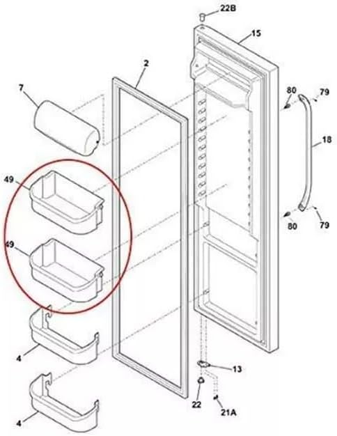 240356402 Gallon Door Bin Shelf - for Frigidaire Refrigerator Door shelves - Fridge door condiments beverages organizer - Refrigerator door Shelf replacement - Fridge plastic shelves Bin - W 15-3/8 in