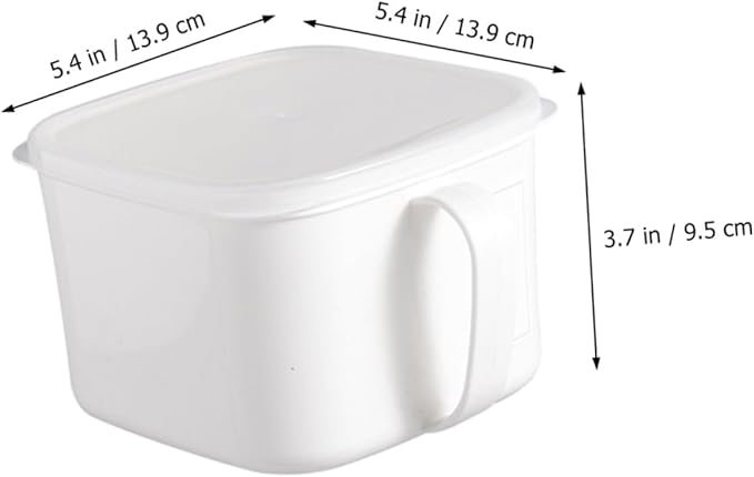 2pcs Large White Plastic Food Storage Containers with Handle and Label, Airtight Dry Food and Cereal Canisters for Refrigerator Organization
