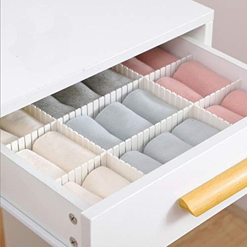40 Pcs Diy Grid Drawer Divider Adjustable Drawer Storage Organizer for Socks Underwear Makeup Kitchen Dresser Can Help Tidy Office Desk Clinic Bedroom(32cm×7cm)