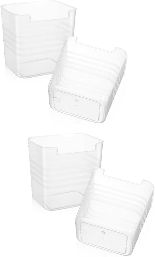 4pcs Refrigerator Organizer Bins Translucent Fridge Storage Box for Vegetables Fruits Drinks Multi-functional Kitchen and Pantry Use