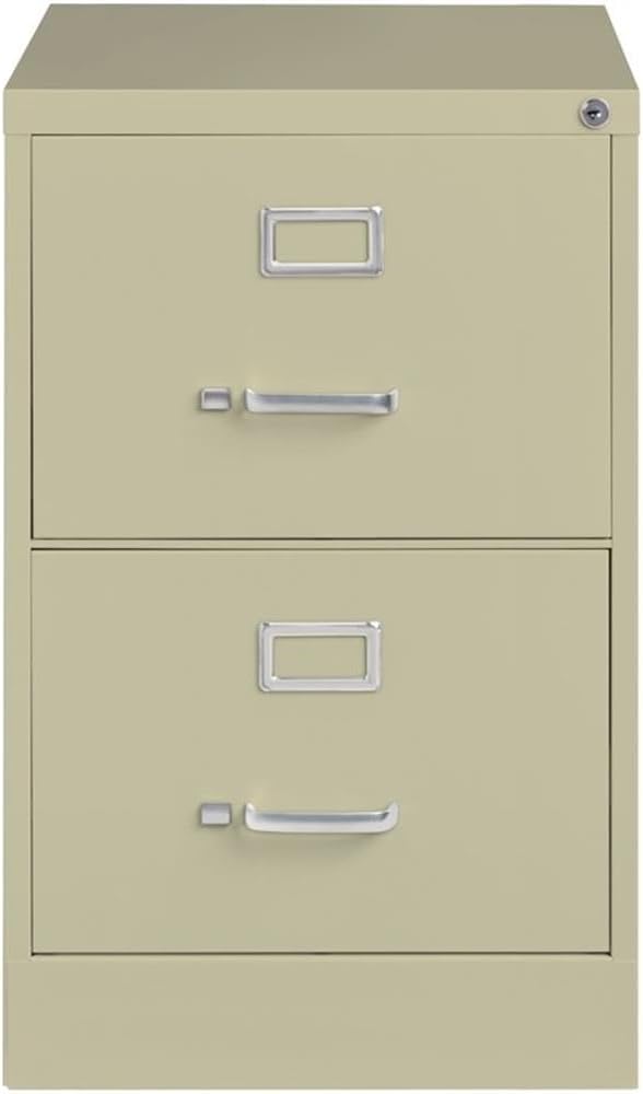 Scranton & Co 25" 2-Drawer Metal Legal Width Vertical Filing Cabinet in Beige