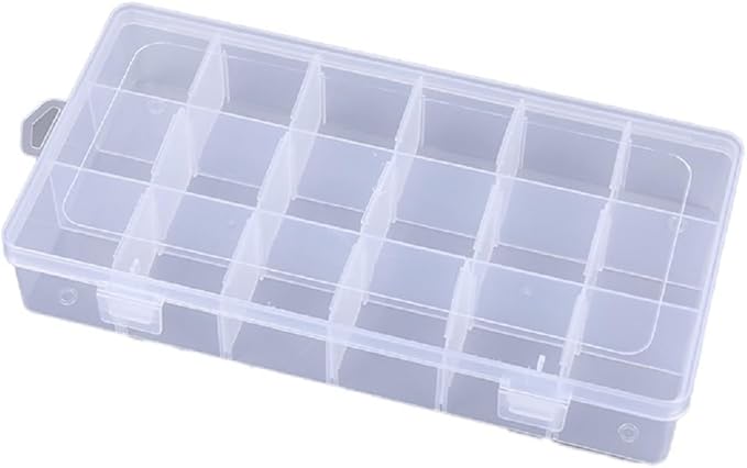 Kamay's Adjustable XL18 Compartment Slot Plastic Craft Storage Box Thick Hard Plastic Hobby Craft Storage Box Case With Snap Lock Ideal For Small Items