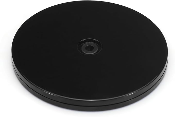 ASTIMESA 1 Pack PVC Lazy Susan Organizer 8 Inch, 360° Round Small Lazy Susan Turntable for Cabinet, Ball Bearing Spinning Rotating Fridge Tray for Cookie Potted Plants Display Black