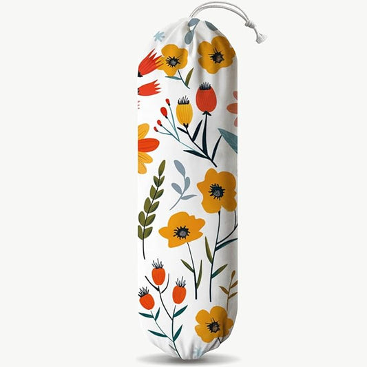 Beautiful Pattern Bag Holder, Plastic Bag Dispensers, Reusable Shopping Garbage Bags Carrier for Home, Kitchen, Traveling, Kitchen Housewarming Gifts, Gift for Grandma Mom