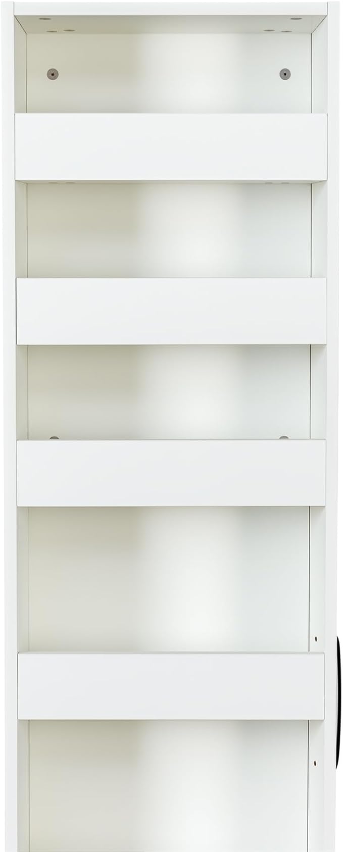 7 Tier Pull-Out Storage Cabinet with Handle & Wheels, Tall Narrow Spice Rack Next to Fridge, Wood Food Pantry for Kitchen, Dining Room, White