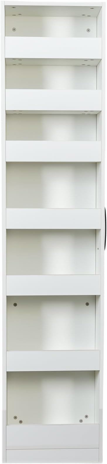 7-Tier Slim Mobile Shelving Cart with Wheels, Rolling Pantry with 7 Baskets, Narrow Pull-Out Utility Cart, Space Saving Storage Organizer Carts for Kitchen Living Room Bathroom Narrow Spaces, White