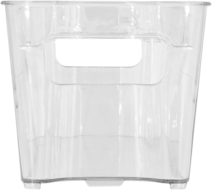 Glad Plastic Refrigerator Organizer Bin – Clear Stackable Fridge/Freezer Storage Container, 14.5” x 4.2” x 4”