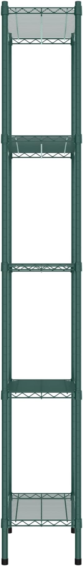 Commercial NSF Listed Green Epoxy Stationary Wire Shelving Kit 14" x 24" x 96", with 5 Shelves Perfect for Warehouse, Walk-in Refrigerator, Freezer, Grocery Store, Restaurant, Dishroom