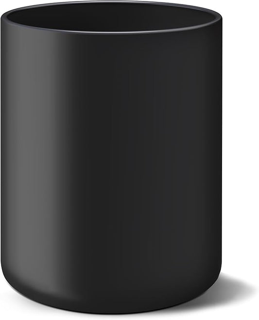 demany Black Utensil Holder for Kitchen Countertop Easy to Clean, Matte Ceramic Cooking Utensil Crock for Counter, Spatula Holder for Farmhouse Décor 4.6×6.5 INCH