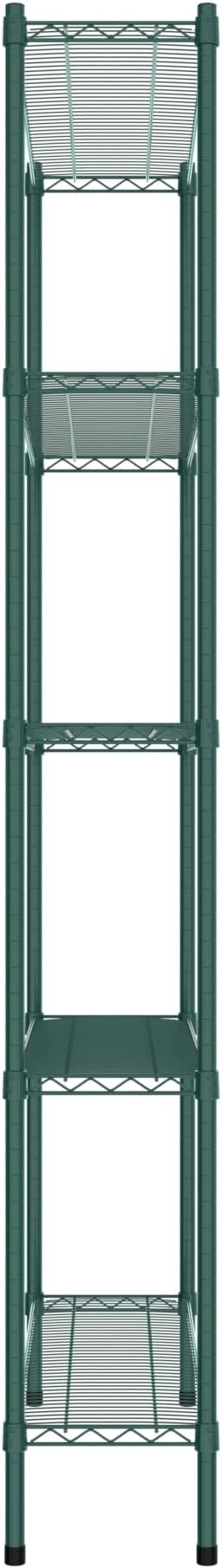 Commercial NSF Listed Green Epoxy Stationary Wire Shelving Kit 12" x 42" x 86", with 5 Shelves Perfect for Warehouse, Walk-in Refrigerator, Freezer, Grocery Store, Restaurant, Dishroom