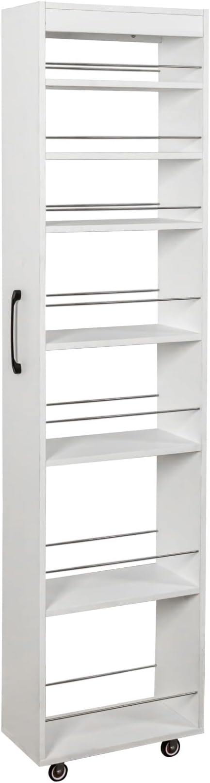 KEIKI 7 Tier Pull-Out Kitchen Pantry Storage Cabinet, Multi-Tier Single-Sided Open Shelf, Spice Rack Next to Fridge, Wood Hutch Food Pantries Cupboard for Coffee Bar, Dining Room, Narrow Spaces