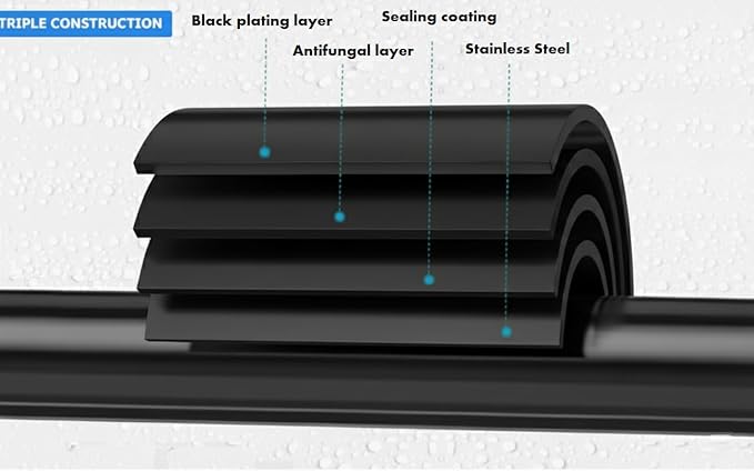 Soap Dish for Shower Suction Cup Powerful Vacuum System Rustproof 304 Stainless Steel Basket Sponges Holder with Razor Hooks for Bathroom or Kitchen Soap Holder (Black)