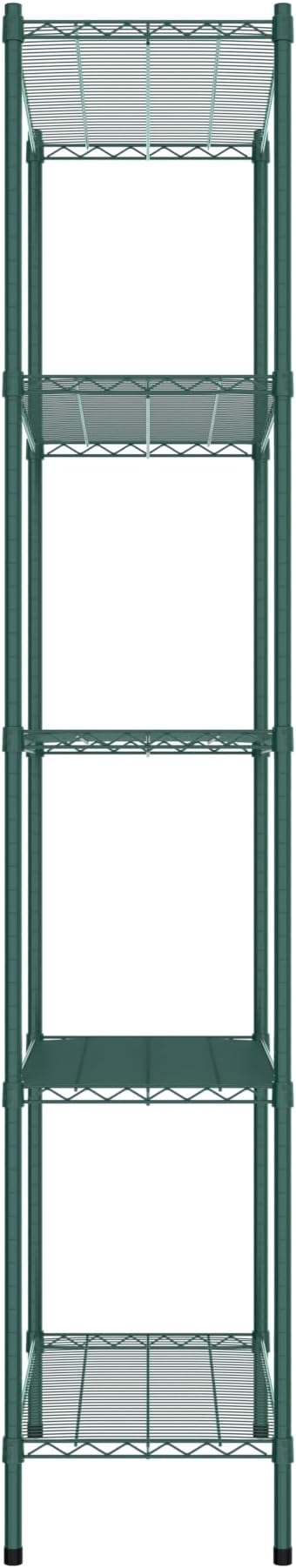 Commercial NSF Listed Green Epoxy Stationary Wire Shelving Kit 18" x 36" x 96", with 5 Shelves Perfect for Warehouse, Walk-in Refrigerator, Freezer, Grocery Store, Restaurant, Dishroom