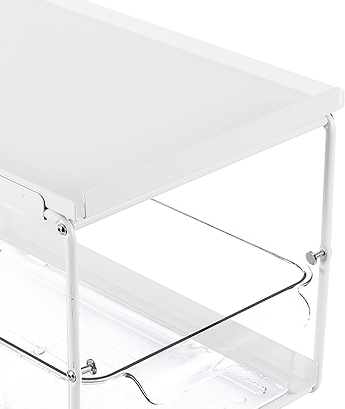 Kitchen Cabinet Organizer, Layered Rack Under Sink Organizer, Carbon Steel Multifunctional Storage Rack with Expandable Design for Condiments Utensils, Space Saving Ki