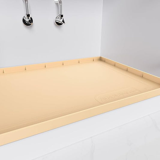 Aisslro Under Sink Mat 25" X 19", Waterproof Silicone Under Sink Mats for Kitchen, Anti-Leak Shelf Liner & Cabinet Protector with Raised Edge, [BPA Free] Bathroom Tray Home Organizer, Brown
