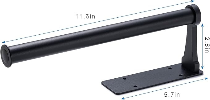 Paper Towel Holder, Aluminum Alloy Paper Towel Holders, Stylish Wall Mount and Under Cabinet Paper Towel Holders for Easy Access (Black)