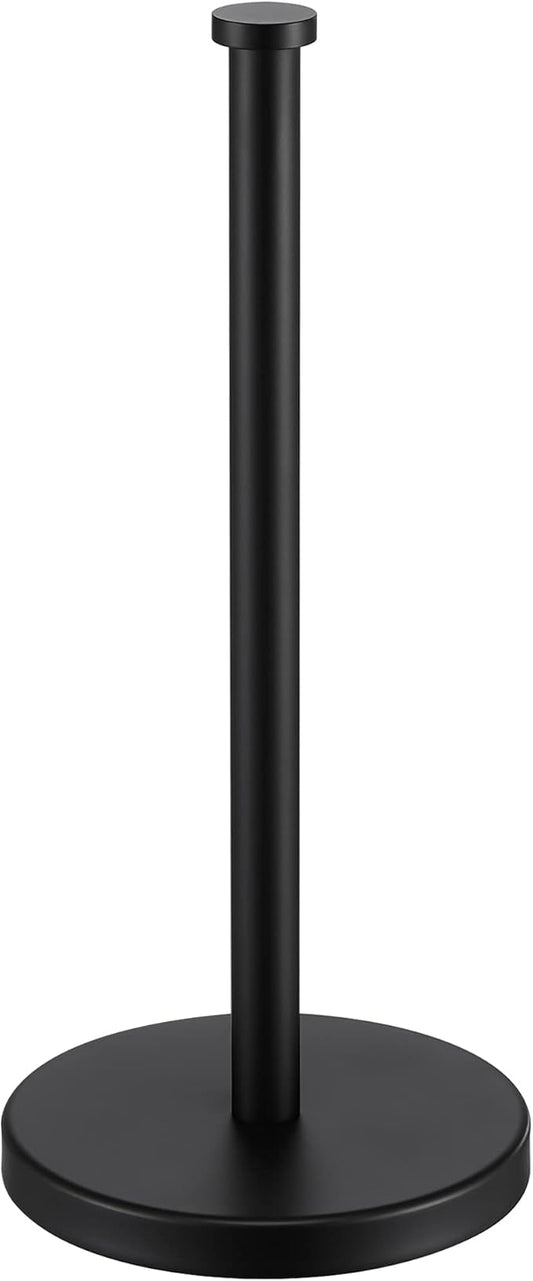 KES Black Paper Towel Holder Countertop Paper Towel Stand Kitchen Standing Paper Towel Roll Holder with Weighted Base for Standard or Mega Rolls SUS304 Stainless Steel Matte Black, KPH202S14B-BK
