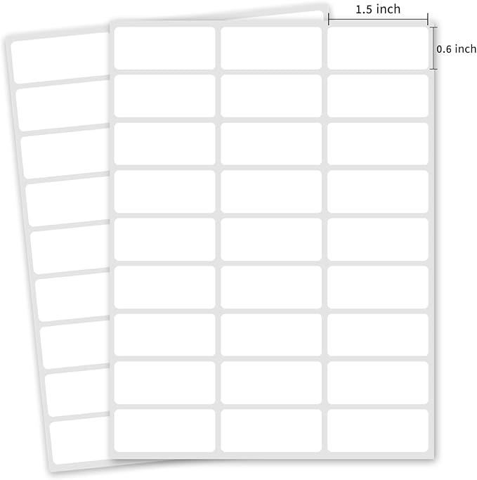 Yeachlaing 0.6×1.5 Inch Removable Blank Freezer Labels,Water/Oil/Tear Resistant/Ink Won't Smudge No Residue (405 pcs,1 Bag)