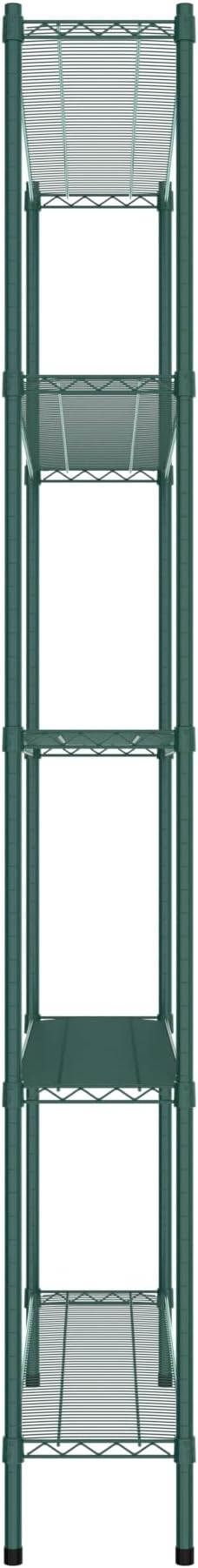 Commercial NSF Listed Green Epoxy Stationary Wire Shelving Kit 12" x 54" x 96", with 5 Shelves Perfect for Warehouse, Walk-in Refrigerator, Freezer, Grocery Store, Restaurant, Dishroom