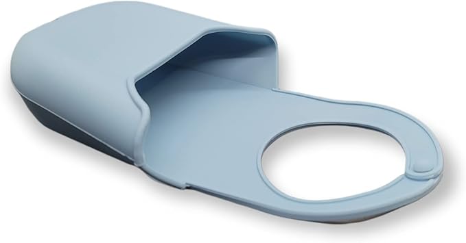 Handy Housewares Hanging Silicone Sink Caddy - for Kitchen or Bath, Hangs from Faucet, Helps Dry Sponges, Loofahs, Razors, Soap (3 Pack, Pastel Blue)