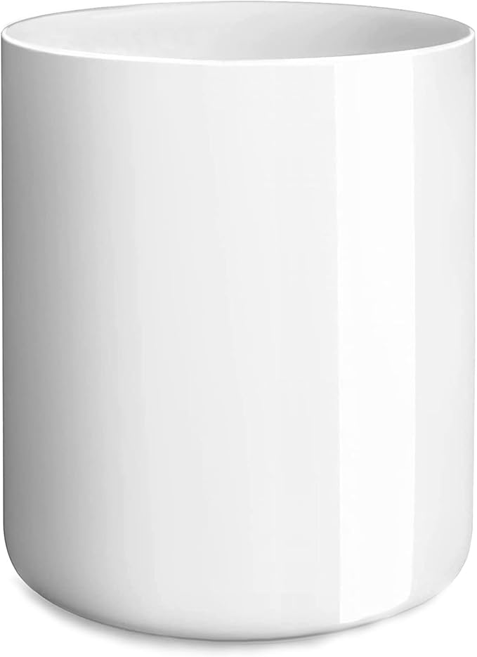 demany White Kitchen Utensil Holder for Countertop Easy to Clean, Stable Matte Ceramic Cooking Utensil Crock for Counter, Spatula Holder for Farmhouse Décor 4.6×6.5 INCH