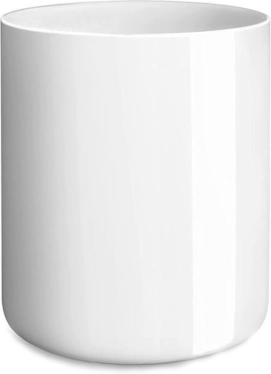 demany White Kitchen Utensil Holder for Countertop Easy to Clean, Stable Matte Ceramic Cooking Utensil Crock for Counter, Spatula Holder for Farmhouse Décor 4.6×6.5 INCH