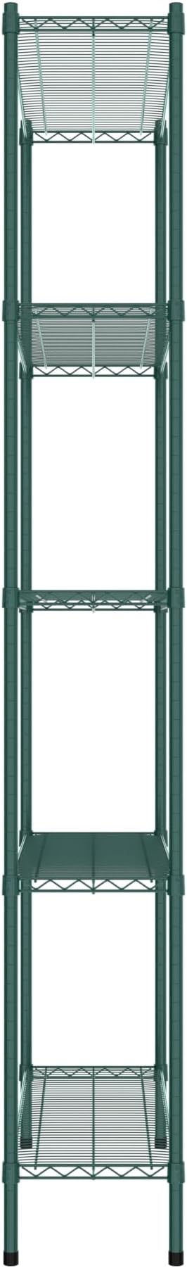 Commercial NSF Listed Green Epoxy Stationary Wire Shelving Kit 14" x 42" x 96", with 5 Shelves Perfect for Warehouse, Walk-in Refrigerator, Freezer, Grocery Store, Restaurant, Dishroom