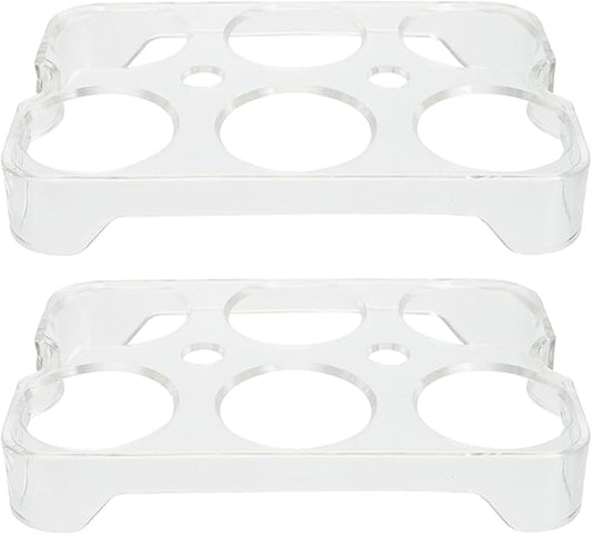 EPIGEIST 2Pcs Refrigerator Egg Tray Storage Container 6-Compartment Egg Holder Box for Fridge Organization and Travel Carrier