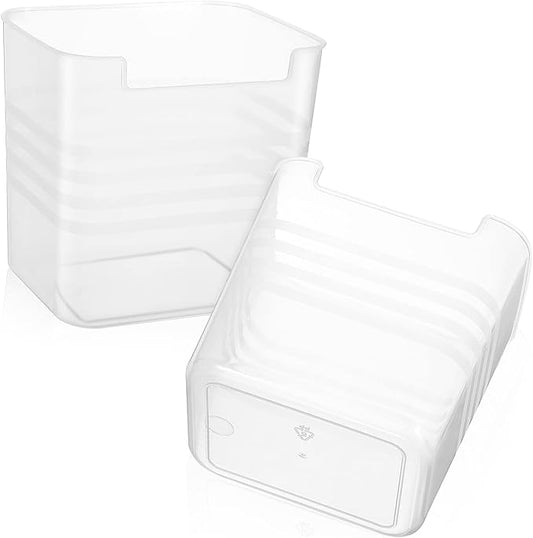 LIFKOME 2pcs Translucent Refrigerator Door Organizer Bins Vertical Storage for Fruits Vegetables and Condiments Food-Grade Space-Saving Design for Home Kitchen