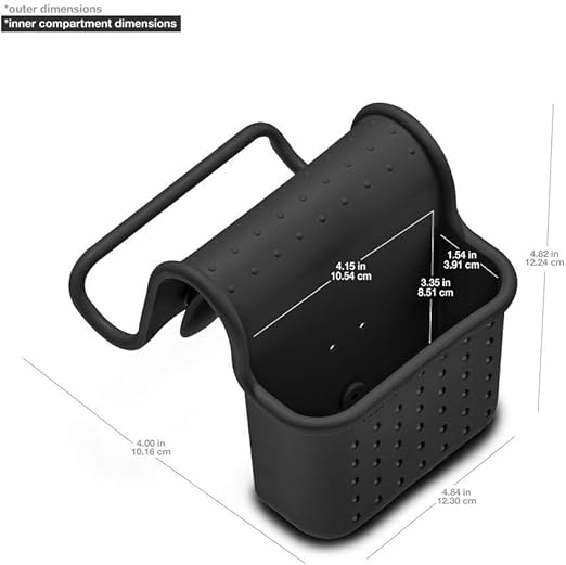 madesmart Towel & Sponge Saddle, Over-The-Sink Sponge Holder & Dishcloth Organizer, Ventilated Fast-Dry Sink Caddy, Non-Slip Design, Carbon