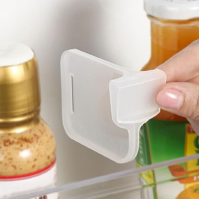 Beavorty 100 Pcs Refrigerator Side Door Partitions Fridge Drawer Dividers Adjustable Storage Organizer Clips for Daily Refrigerator Organization and Kitchen Storage