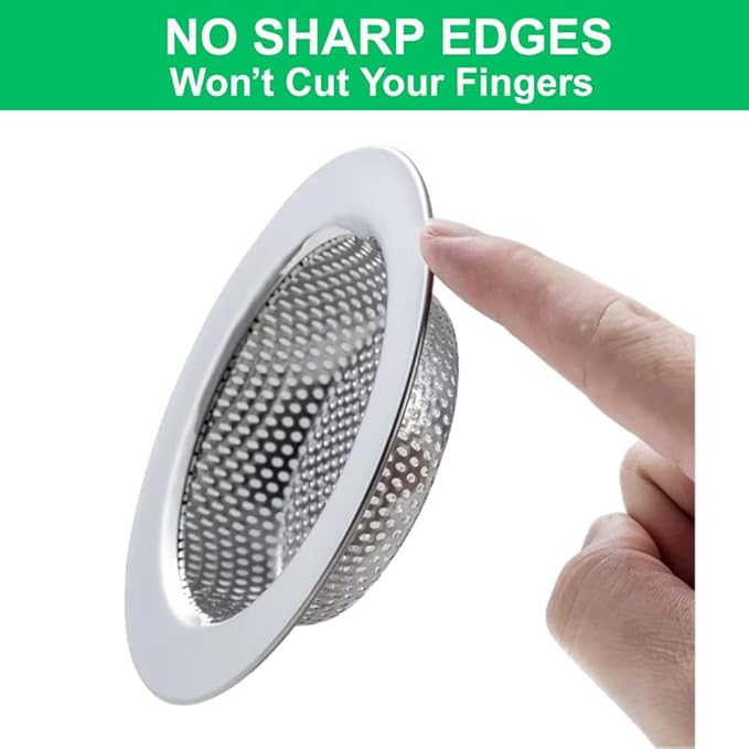 Miljo 2-Pack Universal Kitchen Sink Strainer – 4.5 Inch Premium Stainless Steel Drain Basket, Double-Layer Design, Eco-Friendly, Rust Resistant, Dishwasher Safe, Commercial & Home Use