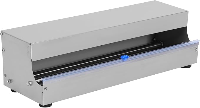 10-18in Stainless Steel Cling Film Dispenser with Cutter, K10 Pro Food Wrap Machine | Safe One-Hand Slide Cutter for Kitchen Supermarket Restaurant