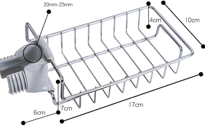 Kitchen Sink Faucet Organizer, Stainless Steel Sink Sponge Holder Around Faucet, Sinks Caddy Organizer, Faucet Storage Rack Sponge, Drying Rack for Kitchen Accessories (COLOR:Silver)
