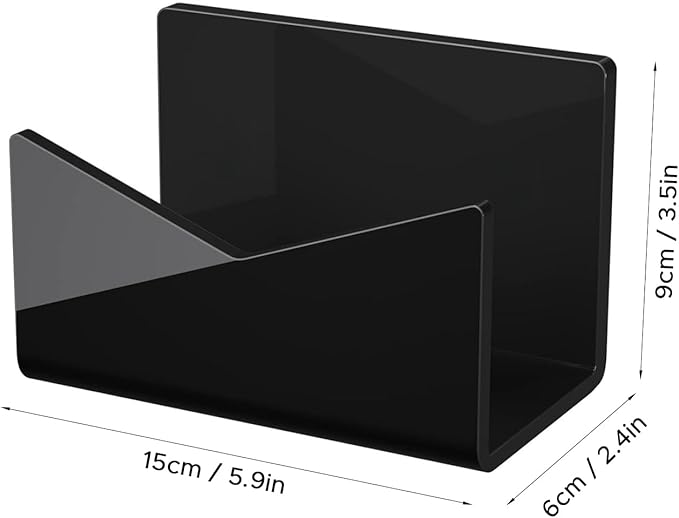 Sorandy 2 Pack Acrylic Mail Organizer, Mail Holder Stand, Vertical File Folder, Letter Sorter Desk Envelope Rack, for Home Office School Envelope Bill Filling Paper Document (Black)