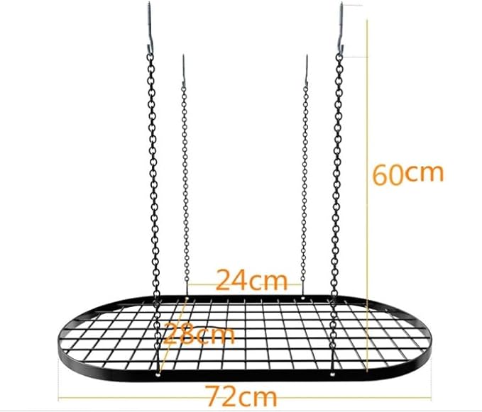 Black Hanging Pot and Pan Rack Organizer Space-Saving Ceiling Mount Cookware Storage Rack 2 Heavy Duty Swag Hangers and 15 S-Hooks; Bonus - 2 Heat Resistant Oven Mitts.Colgador Para ollas Y Sartenes.