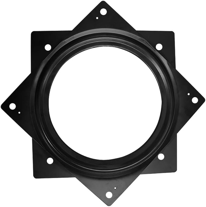 1 Pcs 6 Inch Square Lazy Susan Swivel Plate - Turntable Hardware (Black)