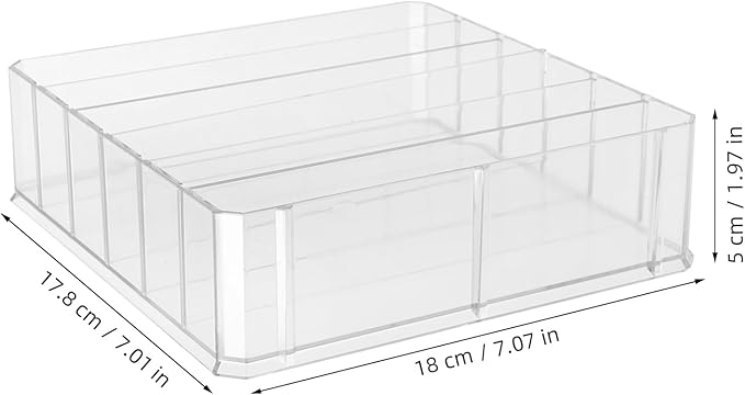 Cash Drawer Tray with Multiple Compartments Clear Acrylic Cash Storage Box for Organized Money and Coin Management in Retail and Home 7.08X7.00X1.96In