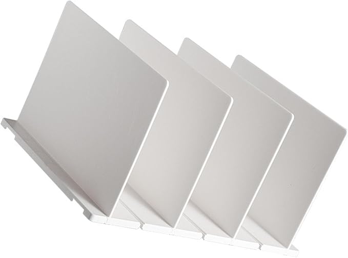 White Sturdy Plastic Shelf Divider, Vertical Handbag Separator for Closet, Adjustable Storage Organizer with Easy Assembly, Space Saving Design for Home Wardrobe Cabinet and Deskto
