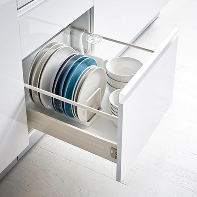 2 Pack Metal Dish Plate Storage Rack Kitchen Storage Cabinet Organizer Pot Lid Holder Multifunctional Dying Display Rack for Pad Pans Pots, Bakeware, Trays, Cutting Boards (Black)