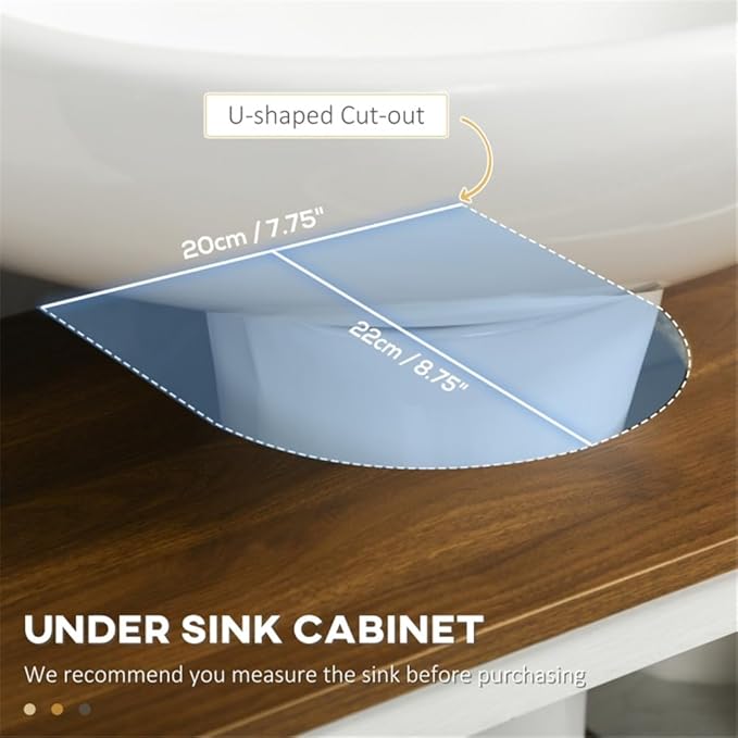 Generic Pedestal Sink Storage Cabinet With 2 Doors and Shelf, Under Sink Bathroom Space Saver Organizer, Vanity Furniture
