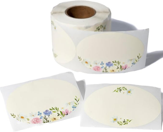 MONEST Waterproof Label Stickers for Jars and Lids, Pantry, Mason Jar, Canning, Spice, Bottle Labels (Daisy 2"x3")