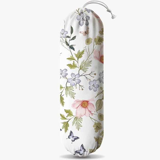 Wild Flower Bag Holder, Washable Shopping Bag Holder, Cute Plastic Bags Dispenser Holders, Kitchen Essentials, Kitchen Housewarming Gifts for Women Family Friends Grandma Mom