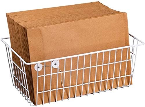 blitzlabs Wire Storage Basket Freezer Organizer Bins Refrigerator Organization Storage Baskets with Handles for Pantry, Freezer, Laundry Room, Closets, Garage, Office, Bathroom, Set of 2