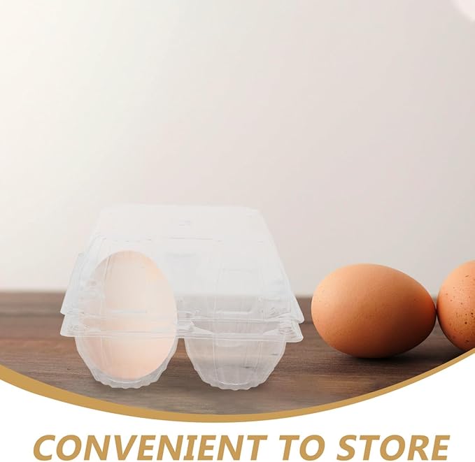 Clear Goose Egg Carton 2-Count Pvc Egg Packaging Box 5.7X5.7X3.74 Inches Lightweight Holder for Fridge Storage Transport and Display