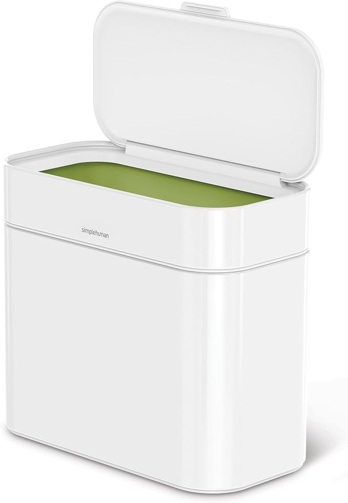 simplehuman Compost Caddy, Detachable and Countertop Bin, 4 Liter / 1.06 Gallon, White