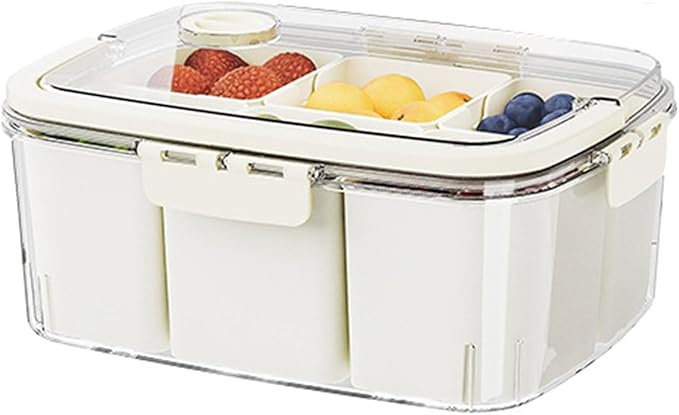 Fridge Storage Box Set with Handles Sturdy Clear Fridge with Lid Stackable Organizers for Kitchen Food Containers