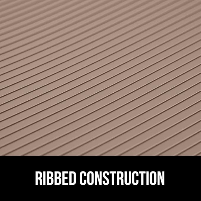 GORILLA GRIP DuraGuard Shelf Liner, 20x30 Non-Adhesive Cabinet Liners for Kitchen Drawers, Shelves, Refrigerator, Pantry Storage, Bathroom Closet, Durable Waterproof BPA Free Ribbed Plastic, Beige